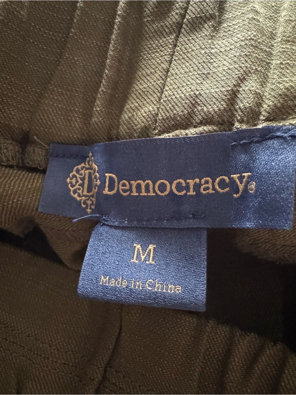 Democracy Olive Wide Leg Crop Pants Pull On Pleated Rayon Cotton NWT M - Picture 5 of 10